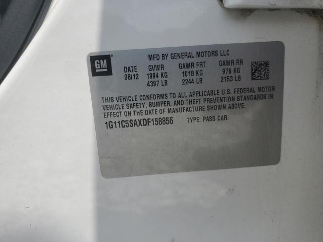 1G11C5SAXDF158856 - 2013 CHEVROLET MALIBU 1LT WHITE photo 12