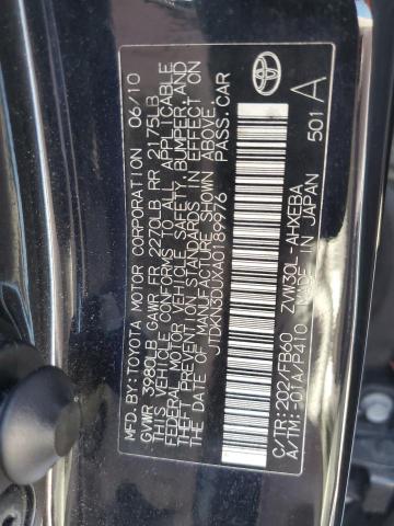 JTDKN3DUXA0189976 - 2010 TOYOTA PRIUS 黑色 照片 12