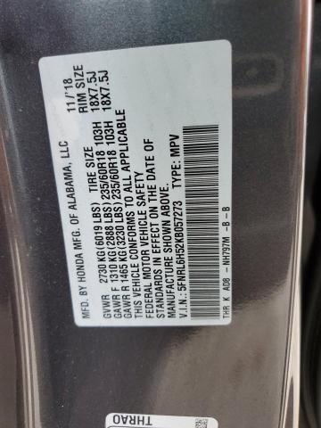 5FNRL6H52KB057273 - 2019 HONDA ODYSSEY EX GRAY photo 13