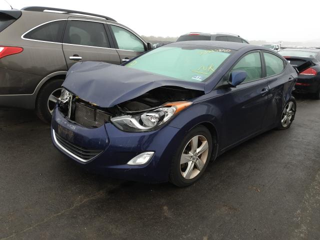 5NPDH4AE6DH210378 - 2013 HYUNDAI ELANTRA GLS BLUE photo 2