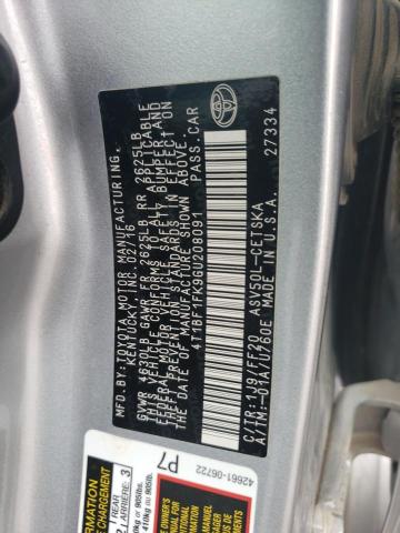 4T1BF1FK9GU208091 - 2016 TOYOTA CAMRY LE SILVER photo 12