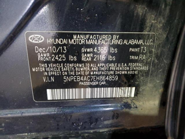 5NPEB4AC7EH864859 - 2014 HYUNDAI SONATA GLS BLUE photo 12