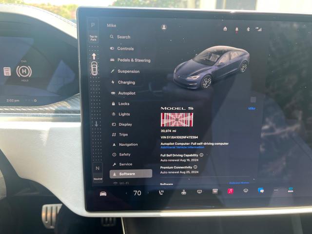 5YJSA1E62NF472394 - 2022 TESLA MODEL S 灰色 照片 8