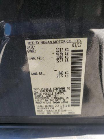 1N4AL3AP0HC221316 - 2017 NISSAN ALTIMA 2.5 BLACK photo 12