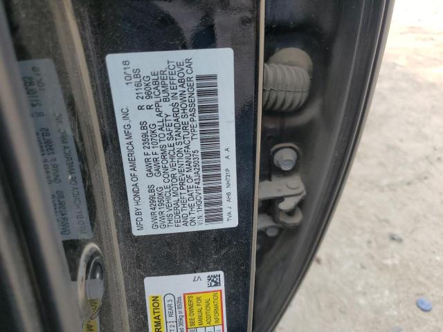1HGCV1F43JA250375 - 2018 HONDA ACCORD EX BLACK photo 12