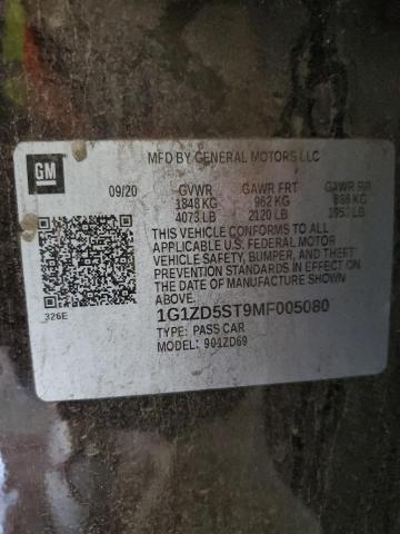 1G1ZD5ST9MF005080 - 2021 CHEVROLET MALIBU LT BURGUNDY photo 12