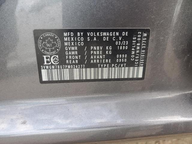 3VWGM7BU7PM024277 - 2023 VOLKSWAGEN JETTA SEL Մոխրագույն լուսանկար 12