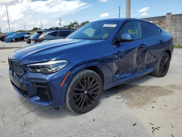 5UXCY6C00N9K65717 - 2022 BMW X6 XDRIVE40I BLUE photo 1