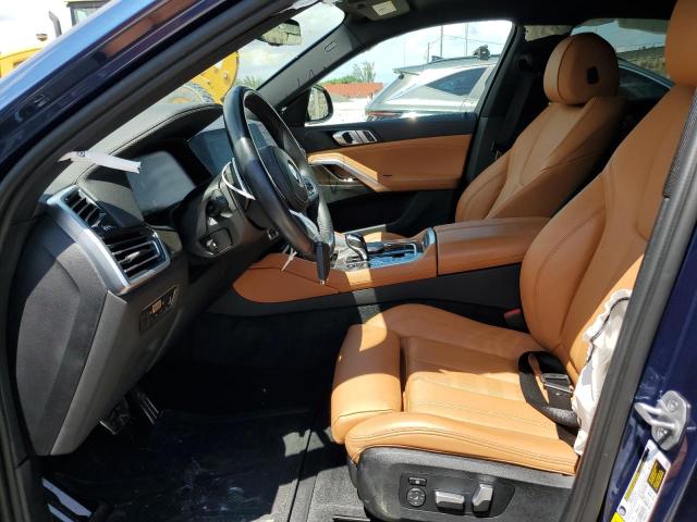 5UXCY6C00N9K65717 - 2022 BMW X6 XDRIVE40I BLUE photo 7
