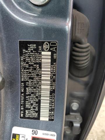 2T1BURHE0KC211967 - 2019 TOYOTA COROLLA L BLUE photo 12