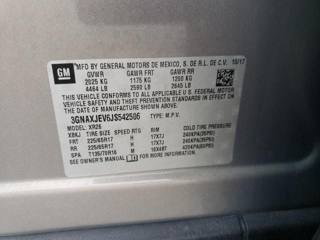 3GNAXJEV6JS542506 - 2018 CHEVROLET EQUINOX LT Қоңыр фото 13