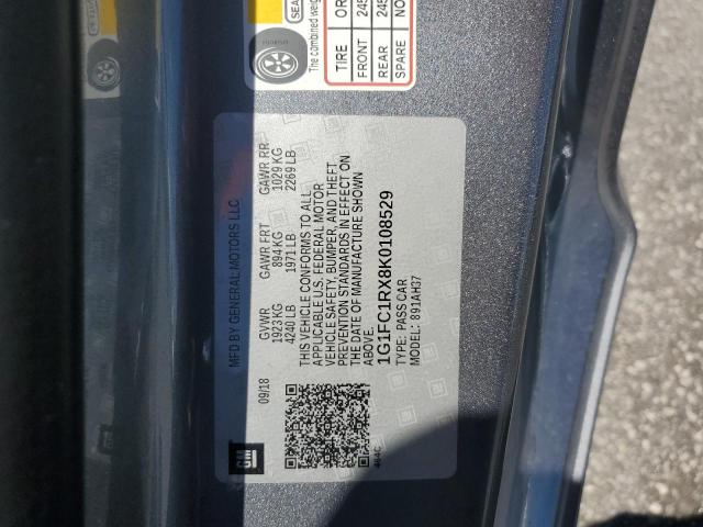 1G1FC1RX8K0108529 - 2019 CHEVROLET CAMARO LT Gri fotoğraf 12