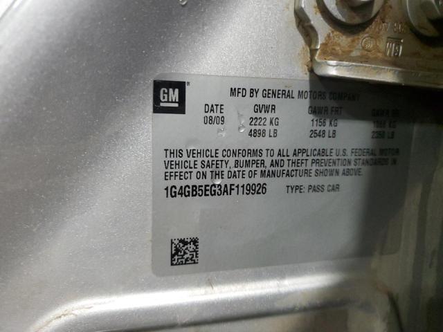 1G4GB5EG3AF119926 - 2010 BUICK LACROSSE CX Silber Foto 12
