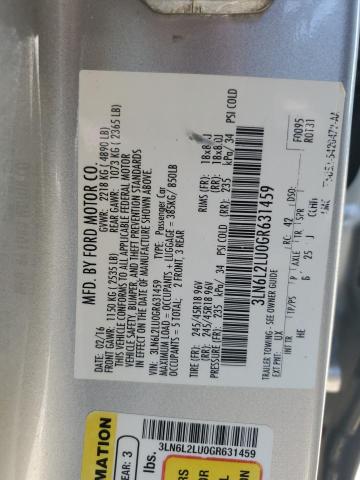 3LN6L2LU0GR631459 - 2016 LINCOLN MKZ HYBRID 银色 照片 12