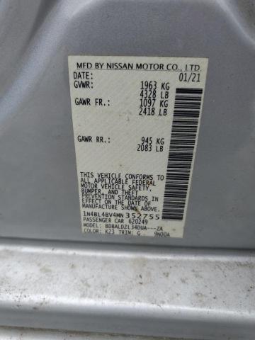 1N4BL4BV4MN352755 - 2021 NISSAN ALTIMA S SILVER photo 12