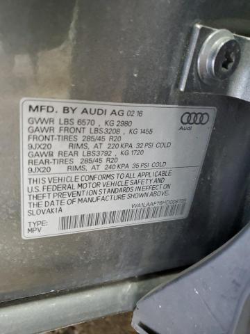 WA1LAAF76HD008705 - 2017 AUDI Q7 PREMIUM PLUS Մոխրագույն լուսանկար 13