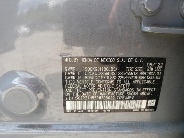 3CZRZ1H55PM708622 - 2023 HONDA HR-V SPORT GRAY photo 12