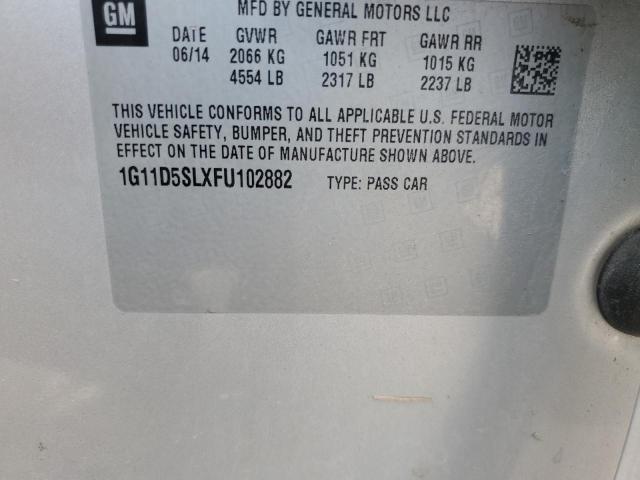 1G11D5SLXFU102882 - 2015 CHEVROLET MALIBU 2LT SILVER photo 12