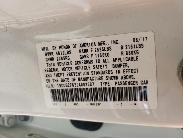 19UUB2F63JA003507 - 2018 ACURA TLX TECH+A თეთრი ფოტო 13