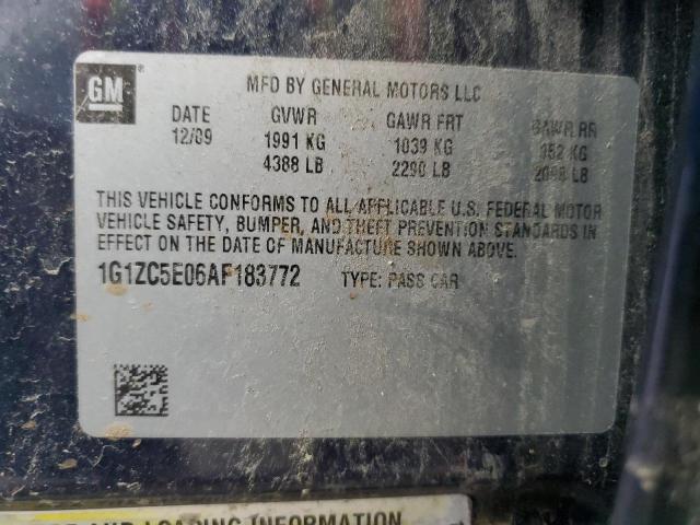 1G1ZC5E06AF183772 - 2010 CHEVROLET MALIBU 1LT BLUE photo 12