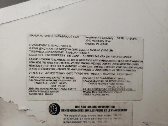 4YDT26725HK415670 - 2017 KEYSTONE PASSPORT 双色 照片 10