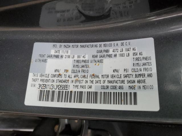 3MZBN1V3XJM268651 - 2018 MAZDA 3 TOURING GRAY photo 13