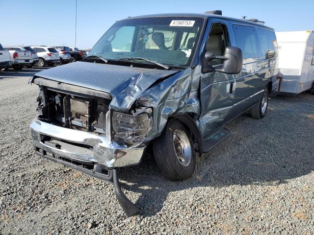 1FMNE1BW0EDA21201 - 2014 FORD ECONOLINE E150 WAGON BLUE photo 1