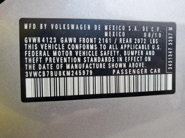 3VWCB7BU8KM245979 - 2019 VOLKSWAGEN JETTA S SILVER photo 13