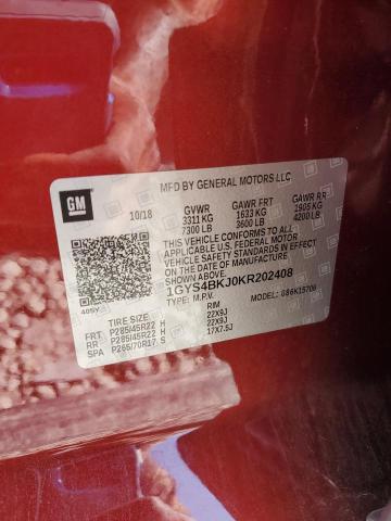 1GYS4BKJ0KR202408 - 2019 CADILLAC ESCALADE LUXURY Բորդո լուսանկար 13