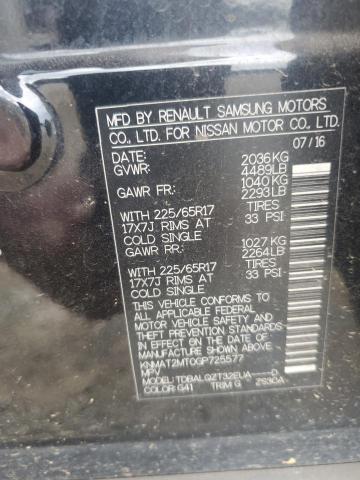 KNMAT2MT0GP725577 - 2016 NISSAN ROGUE S 黑色 照片 13