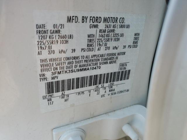 3FMTK3SU9MMA10470 - 2021 FORD MUSTANG MA PREMIUM WHITE photo 13