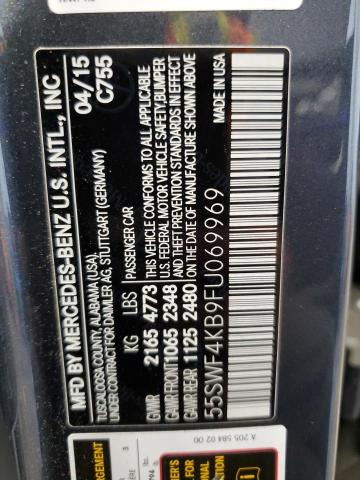 55SWF4KB9FU069969 - 2015 MERCEDES-BENZ C 300 4MATIC GRAY photo 12