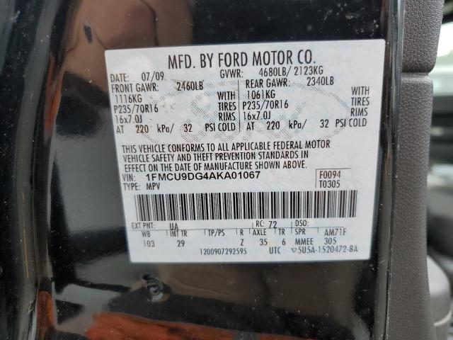 1FMCU9DG4AKA01067 - 2012 FORD ESCAPE XLT BLACK photo 13