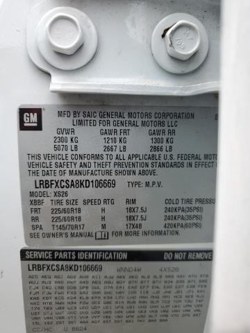 LRBFXCSA8KD106669 - 2019 BUICK ENVISION ESSENCE Ağ foto 14