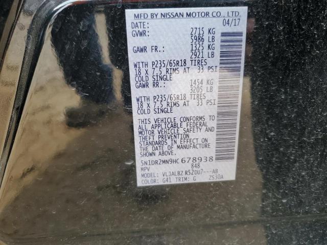 5N1DR2MN9HC678938 - 2017 NISSAN PATHFINDER S BLACK photo 13