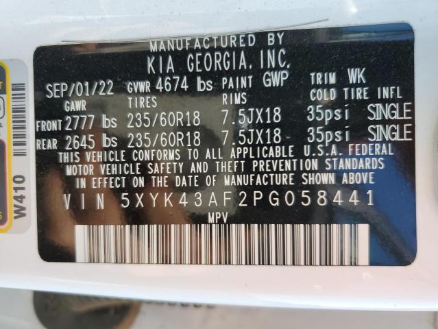 5XYK43AF2PG058441 - 2023 KIA SPORTAGE SX WHITE photo 13