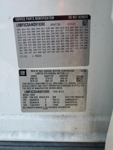 LRBFXCSA4KD018380 - 2019 BUICK ENVISION ESSENCE Ağ foto 13