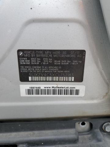 5UXZV4C5XCL752183 - 2012 BMW X5 XDRIVE35I 银色 照片 14