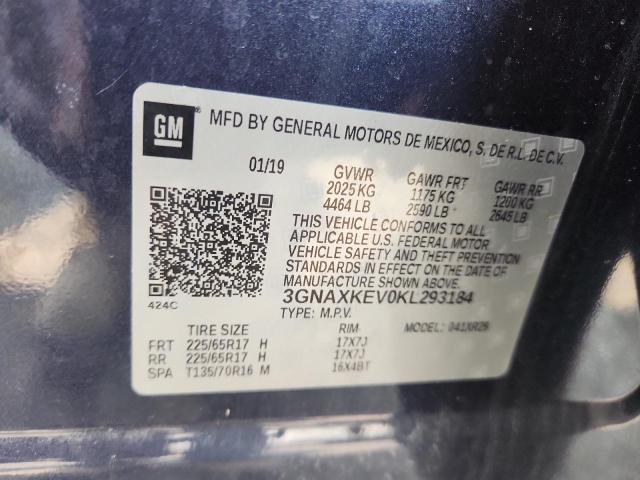 3GNAXKEV0KL293184 - 2019 CHEVROLET EQUINOX LT 蓝色 照片 13