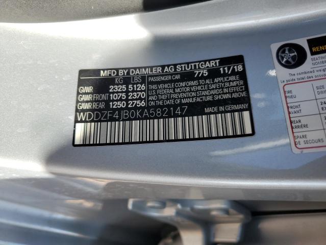 WDDZF4JB0KA582147 - 2019 MERCEDES-BENZ E 300 SILVER photo 12