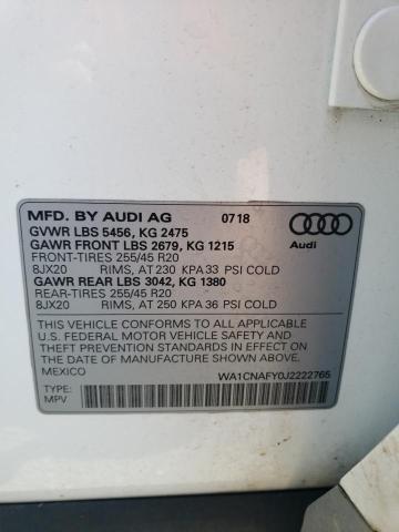 WA1CNAFY0J2222765 - 2018 AUDI Q5 PRESTIGE WHITE photo 12