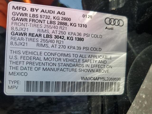 WA1C4AFY5L2059598 - 2020 AUDI SQ5 PRESTIGE BLACK photo 14