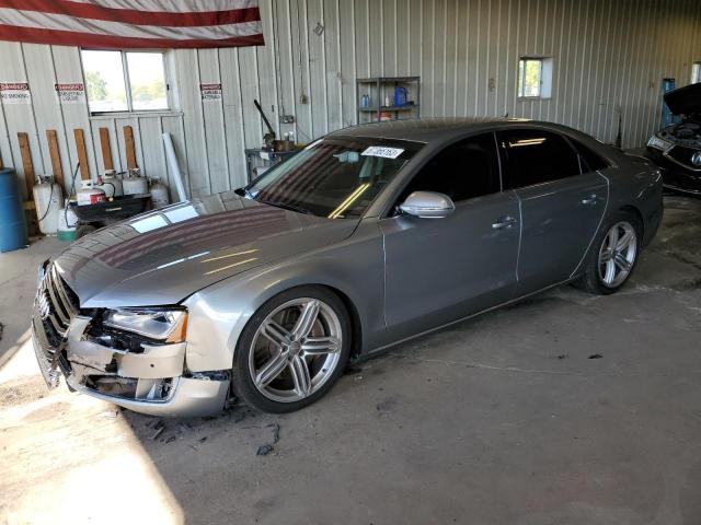 WAUA2AFD6DN011220 - 2013 AUDI A8 QUATTRO GRAY photo 1