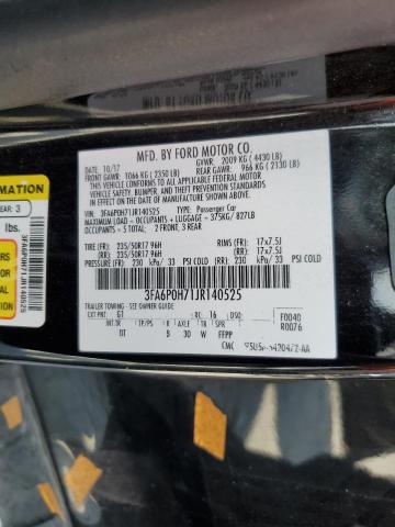 3FA6P0H71JR140525 - 2018 FORD FUSION SE BLACK photo 13