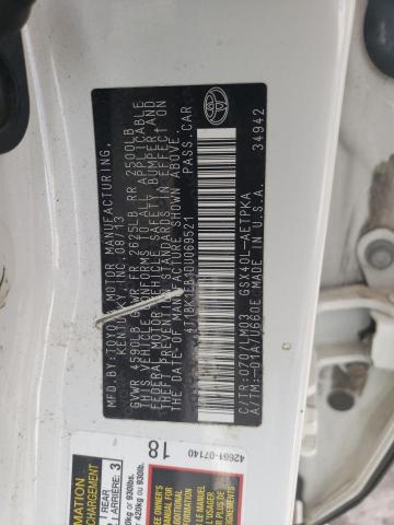 4T1BK1EB1DU069521 - 2013 TOYOTA AVALON BASE 白色 照片 13