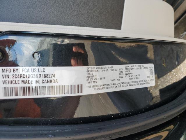 2C4RC1BG3NR168274 - 2022 CHRYSLER PACIFICA TOURING L BLACK photo 14