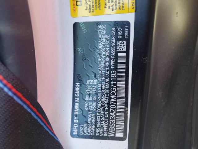 WBS33AZ07MCG71193 - 2021 BMW M4 COMPETITION BLACK photo 12