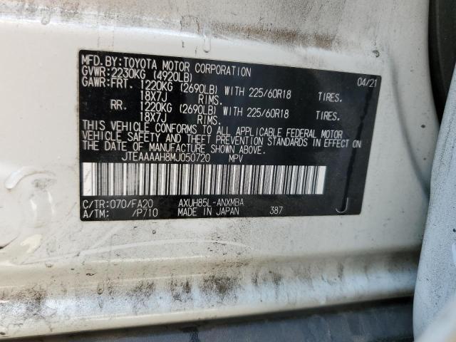 JTEAAAAH8MJ050720 - 2021 TOYOTA VENZA LE თეთრი ფოტო 14