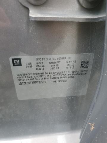 1G1ZE5ST1HF138581 - 2017 CHEVROLET MALIBU LT GRAY photo 12