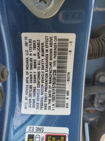 19XFA1F57BE001236 - 2011 HONDA CIVIC LX BLUE photo 13